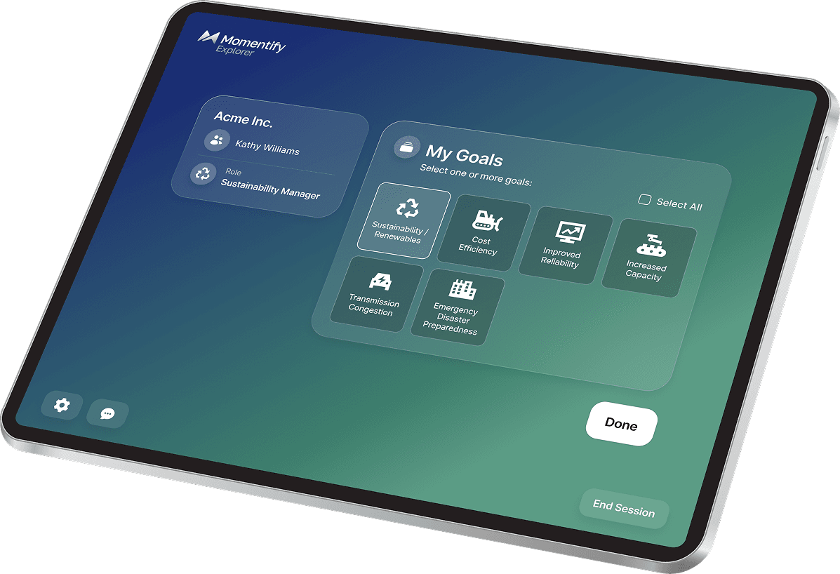 Momentify running on iPad in a facility